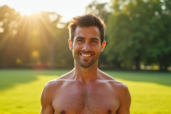 Hombre de mediana edad con mucha energía